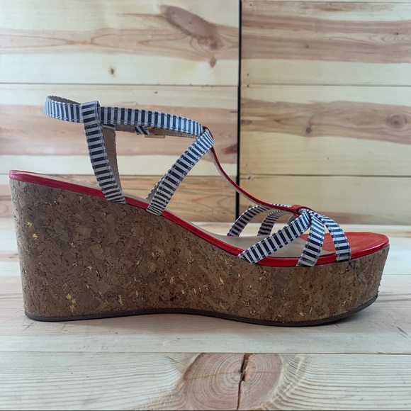 Kate spade stripped cork platform sandals 10.5 - Picture 11 of 16